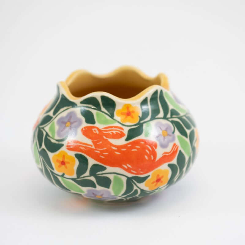 Small Round Bunnies Vase