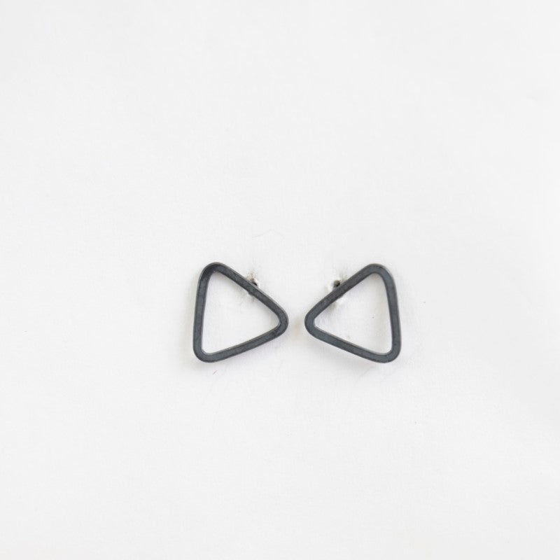 Oxidized Sterling Triangle Studs