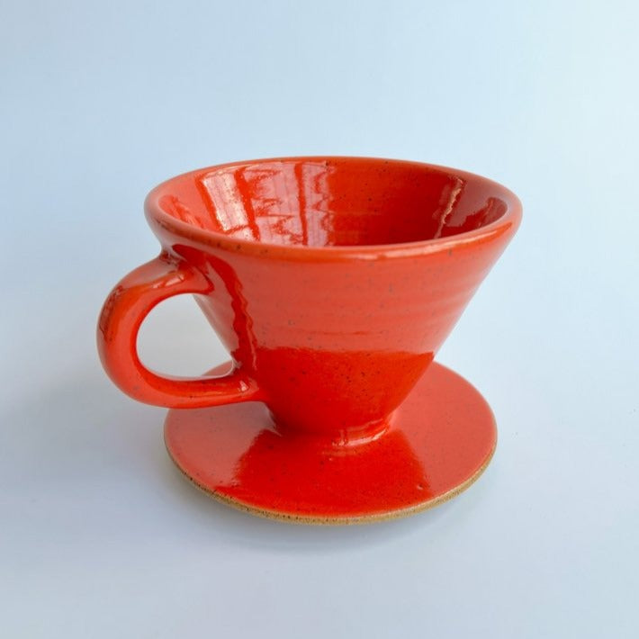 Coffee Pourover in Coral from Rachael Pots at Pinch in Northampton, MA