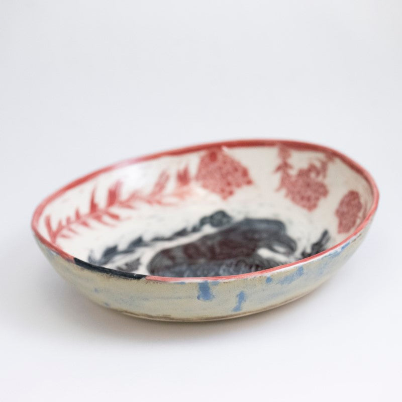 Red and Black Bird Bowl #2