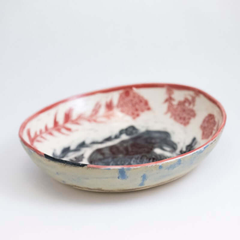 Red and Black Bird Bowl #2