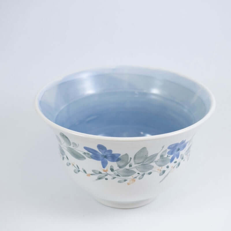 Deep Bowl with Blue Interior