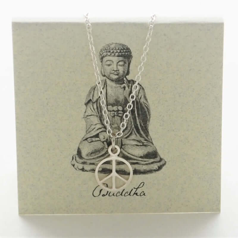 Peace Sign Necklace in Sterling Silver at PINCH