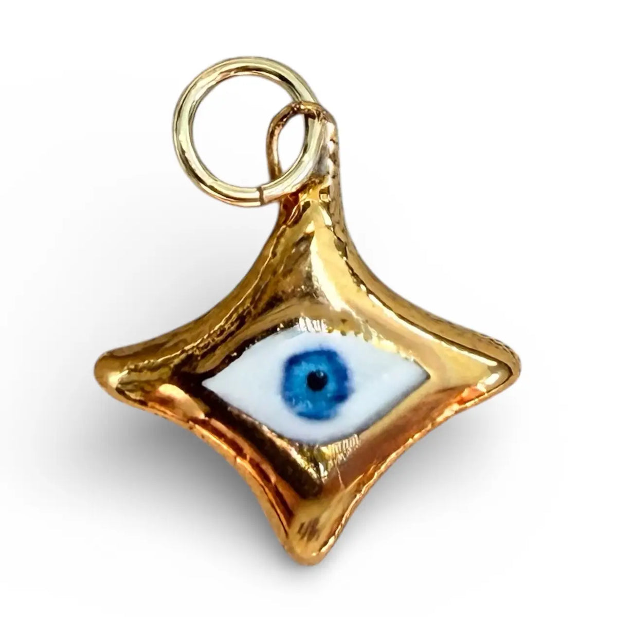 Gold Evil-Eye 4-Point Star Charm
