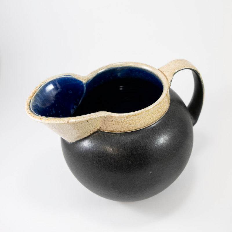 Black Pitcher with Blue Interior from Maya Machin at Pinch in Northampton, MA