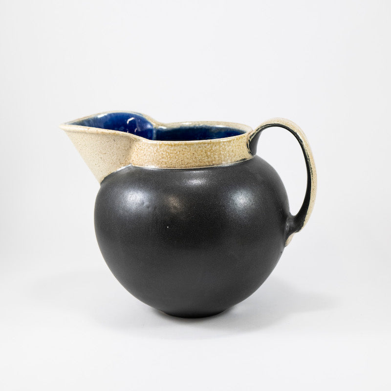 Black Pitcher with Blue Interior from Maya Machin at Pinch in Northampton, MA