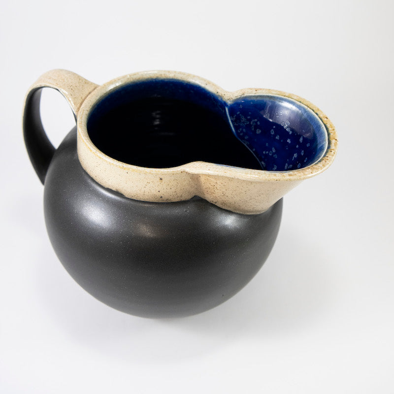 Black Pitcher with Blue Interior from Maya Machin at Pinch in Northampton, MA