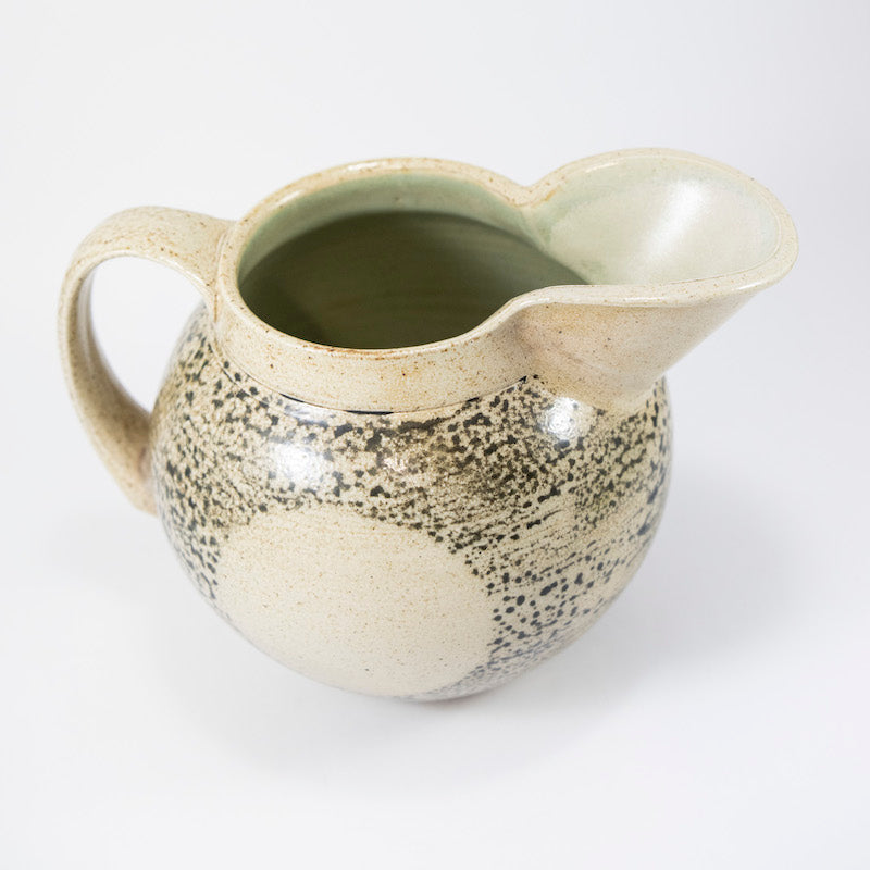 Pitcher with "Birch" Glaze and Dot from Maya Machin at Pinch in Northampton, MA