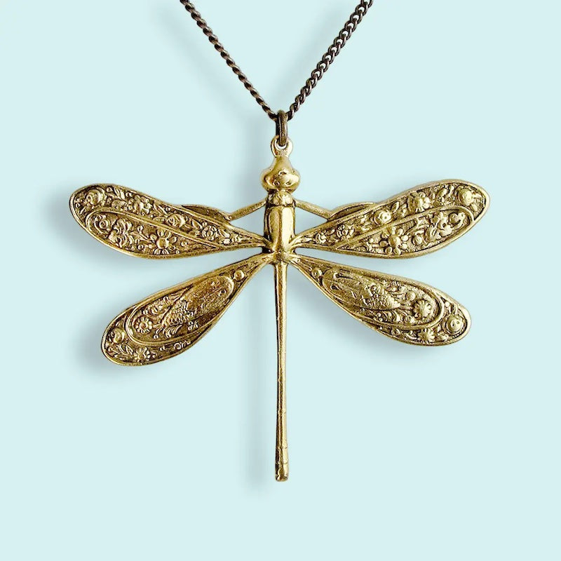 Golden Dragonfly Necklace from Ornamental Things at Pinch in Northampton, MA