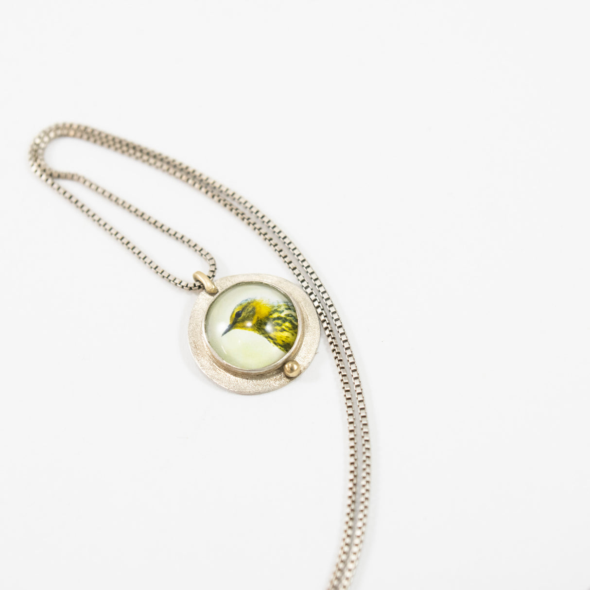 Warbler Photography Pendant with 14K Accent from Jen Smith at Pinch in Northampton, MA