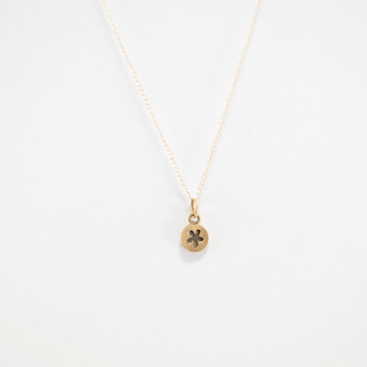Tiny Dot Flower Charm in 14k Gold