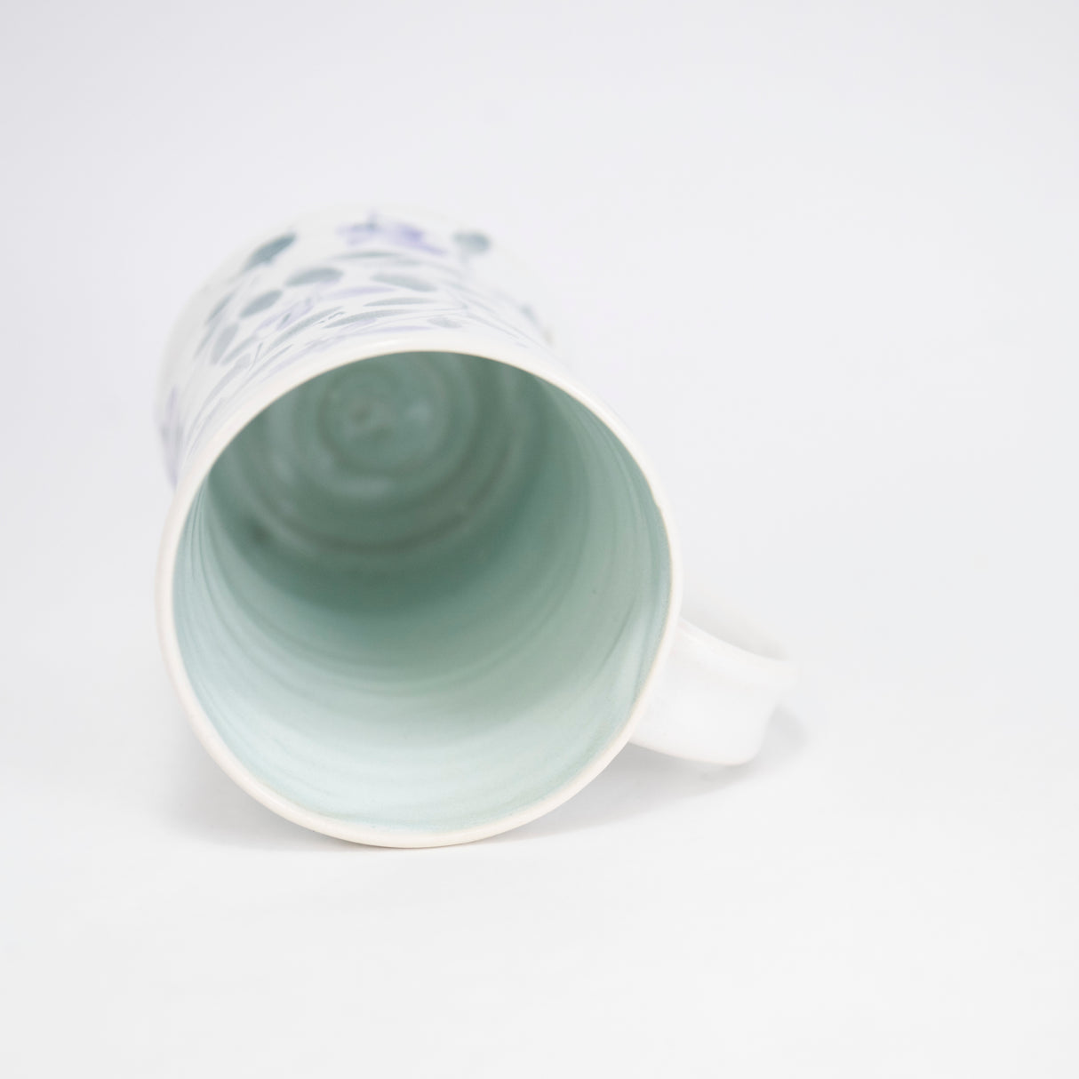 Mug with Hand-Painted Lavender Flowers
