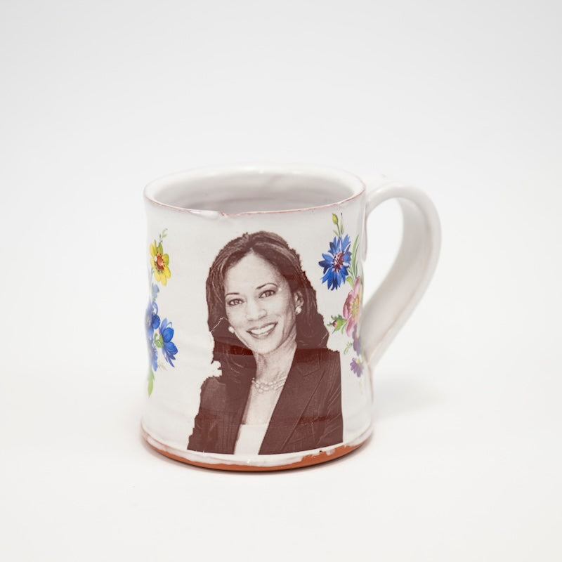 Kamala Harris & Tim Walz Mug with Flowers from Justin Rothshank at Pinch in Northampton, MA