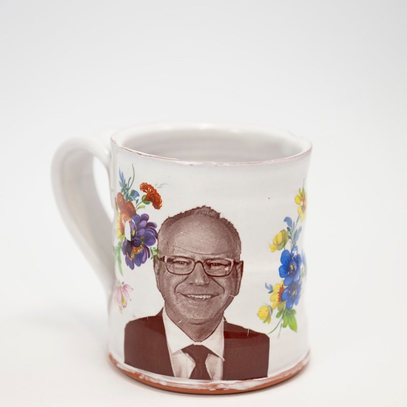Tim Walz Mug with Flowers from Justin Rothshank at Pinch in Northampton, MA