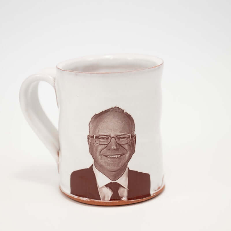 Kamala Harris & Tim Walz Mug from Justin Rothshank at Pinch in Northampton, MA