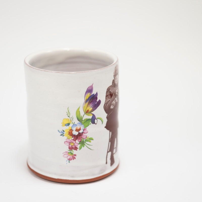Bernie Sanders with Mittens Floral Mug from Justin Rothshank at Pinch in Northampton, MA