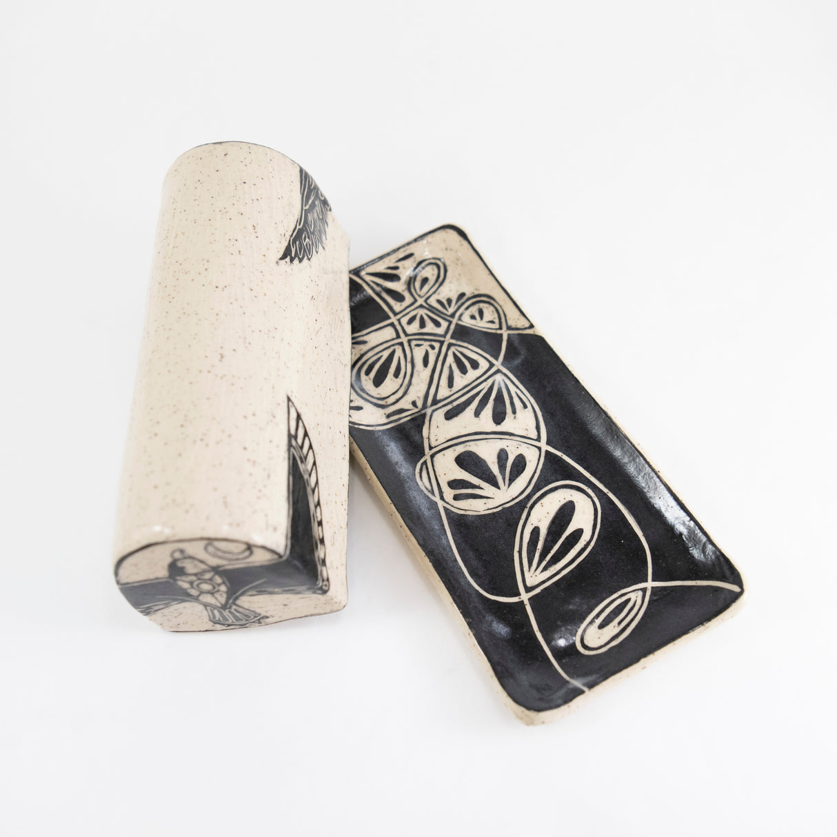 Owl and Hawk Butter Dish