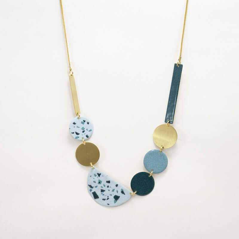 Small Color Composition Necklace in Blues from Sibilia at Pinch in Northampton, MA