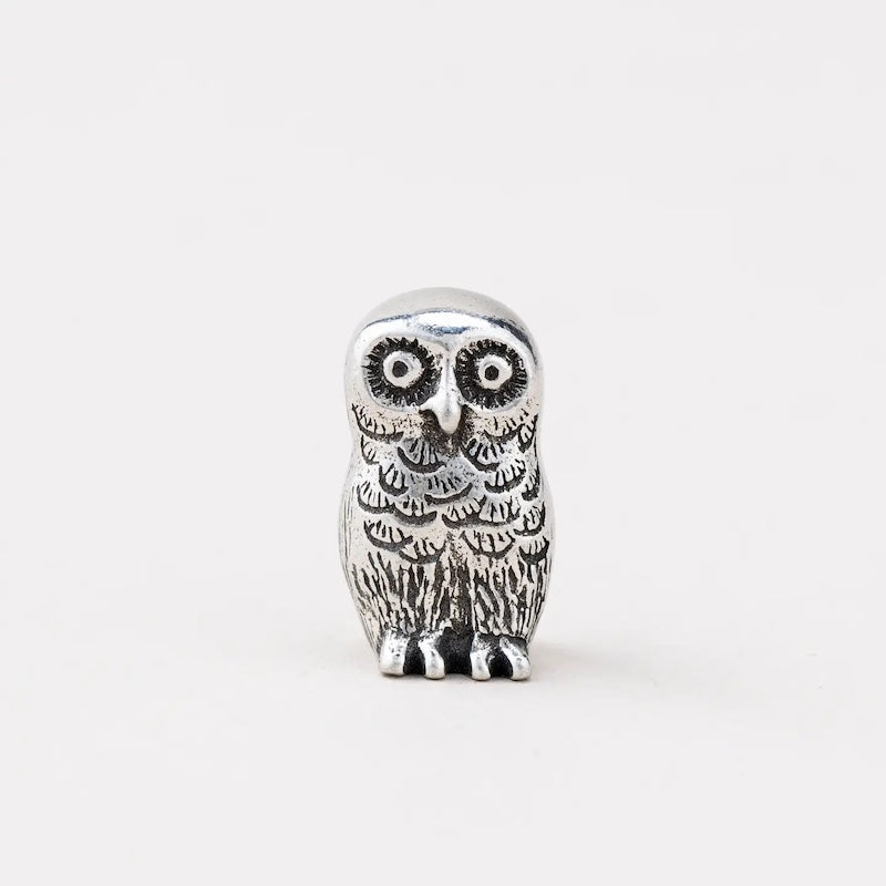 Owl Netsuke Sculpture from Danforth Pewter at Pinch in Northampton, MA