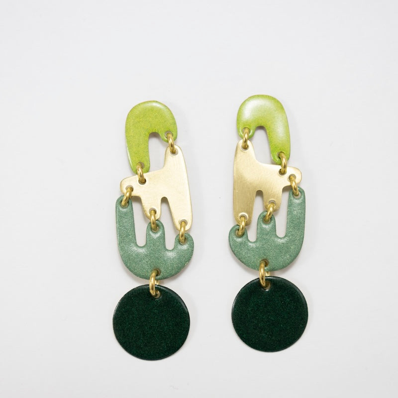 Small Mural Earrings in Greens from Sibilia at Pinch in Northampton, MA