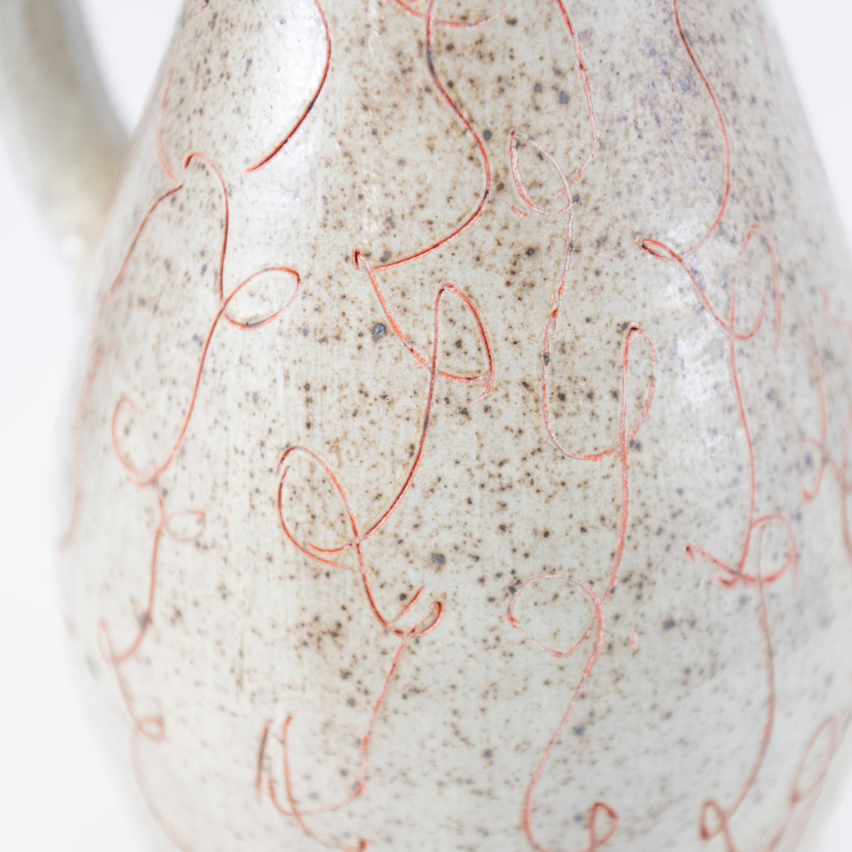16" Pitcher with Orange Squiggles by Michael McCarthy