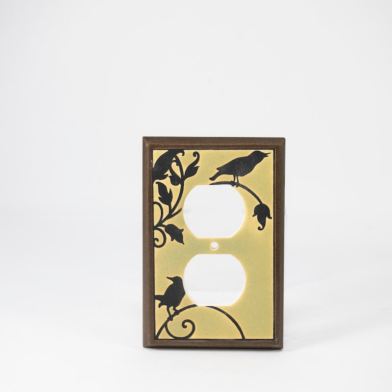 Green Songbirds Switchplate & Outlet Covers from All Fired Up at Pinch in Northampton, MA