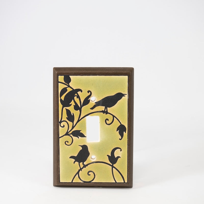 Green Songbirds Switchplate & Outlet Covers from All Fired Up at Pinch in Northampton, MA