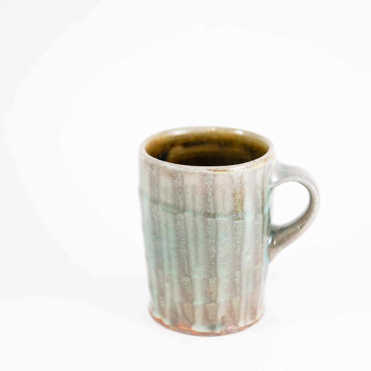 Green Mug with Vertical Stripes by Mark Shapiro