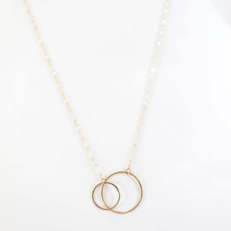 Open Circles Necklace in 14K Gold Medium & Small Circles at PINCH