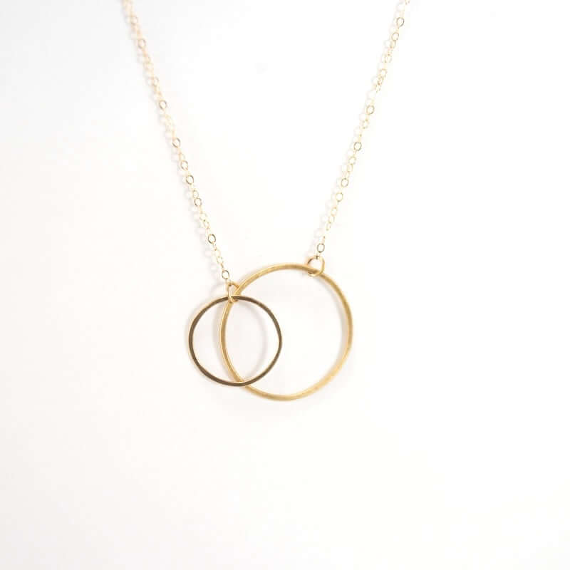 Open Circles Necklace in 14K Gold Medium & Small Circles at PINCH
