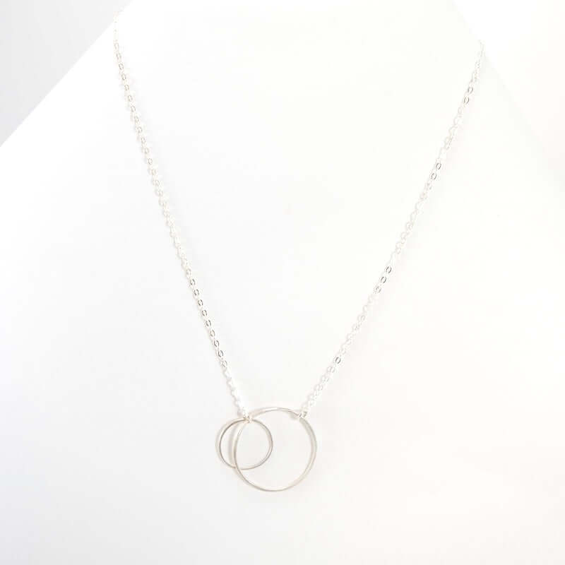 Open Circles Necklace with Small & Medium Sterling Silver Circles at PINCH