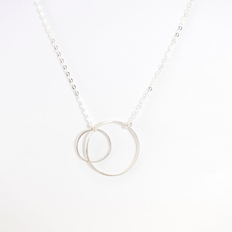 Open Circles Necklace with Small & Medium Sterling Silver Circles from Emily Rosenfeld at Pinch in Northampton, MA