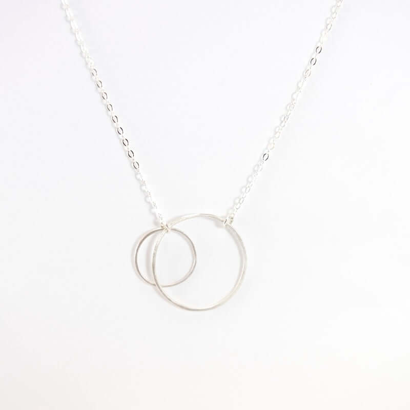 Open Circles Necklace with Small & Medium Sterling Silver Circles at PINCH