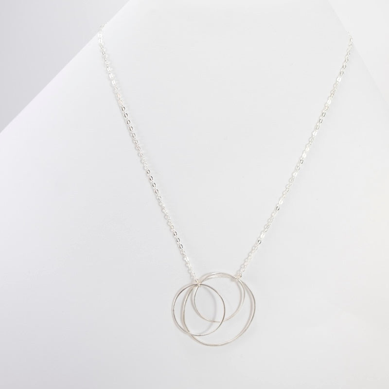 Triple Open Circle Necklace with Sterling Silver Large & Small Circles from Emily Rosenfeld at Pinch in Northampton, MA