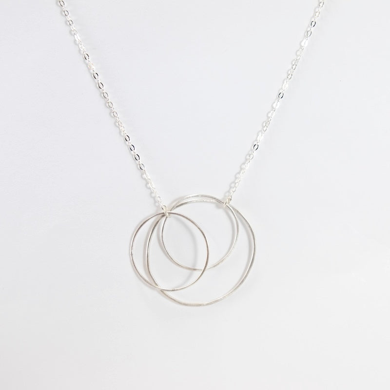 Triple Open Circle Necklace with Sterling Silver Large & Small Circles from Emily Rosenfeld at Pinch in Northampton, MA