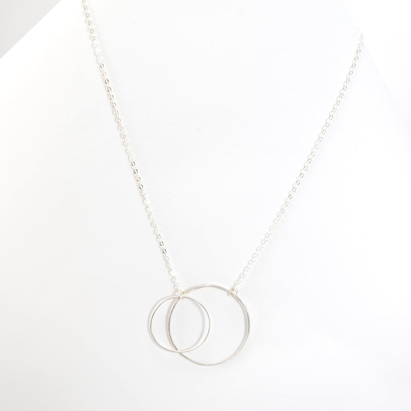 Open Large and Medium Circles Necklace in Sterling Silver from Emily Rosenfeld at Pinch in Northampton, MA