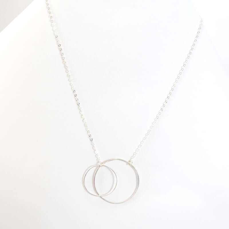 Open Large and Medium Circles Necklace in Sterling Silver at PINCH
