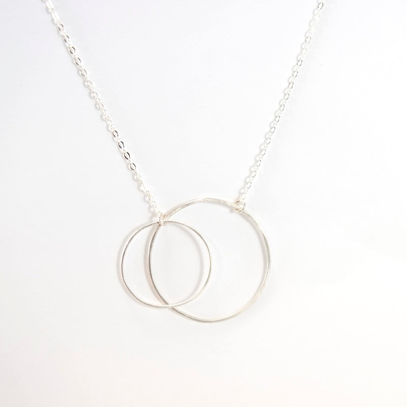 Open Large and Medium Circles Necklace in Sterling Silver from Emily Rosenfeld at Pinch in Northampton, MA