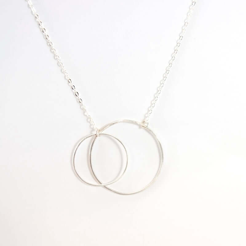 Open Large and Medium Circles Necklace in Sterling Silver at PINCH