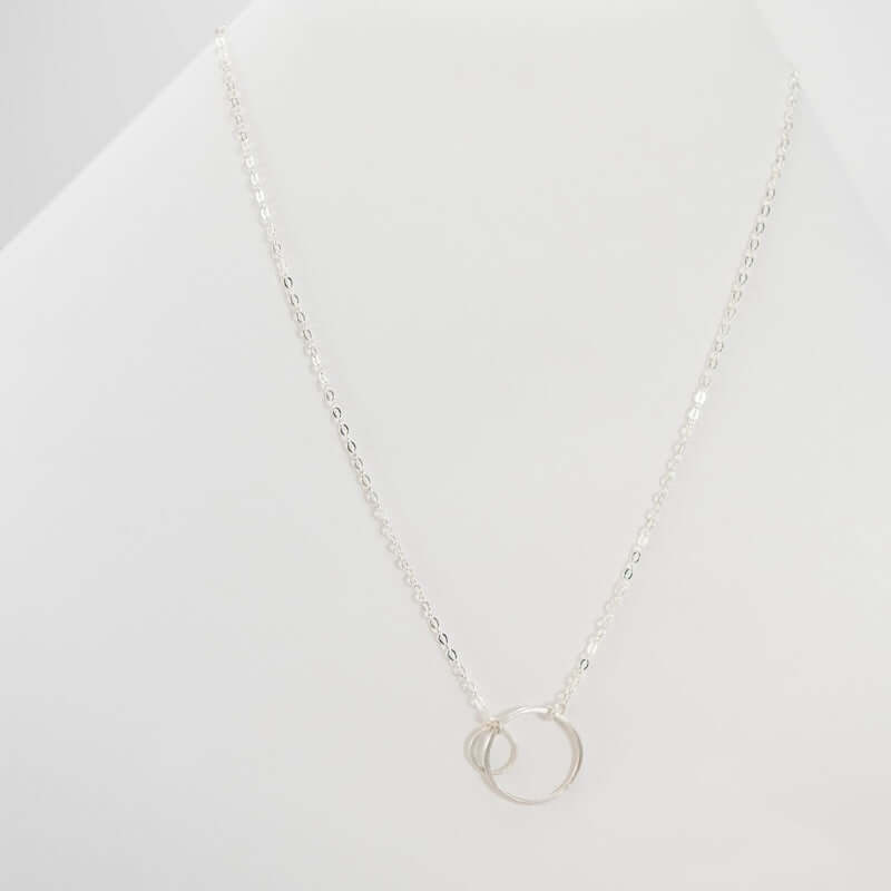 Open Circles Necklace with Tiny & Small Circles in Sterling Silver at PINCH