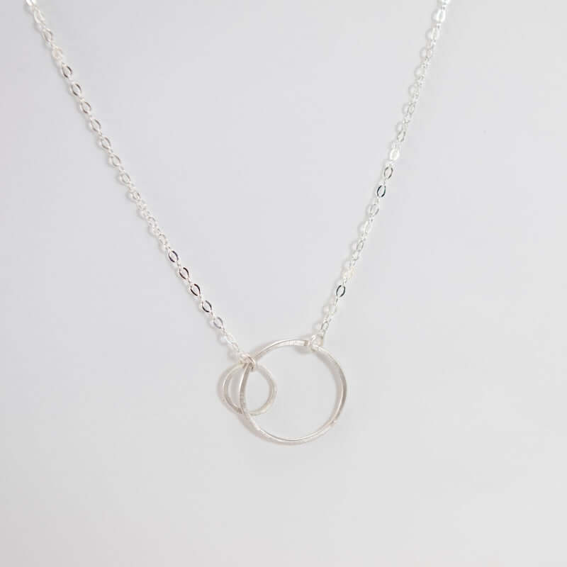 Open Circles Necklace with Tiny & Small Circles in Sterling Silver at PINCH