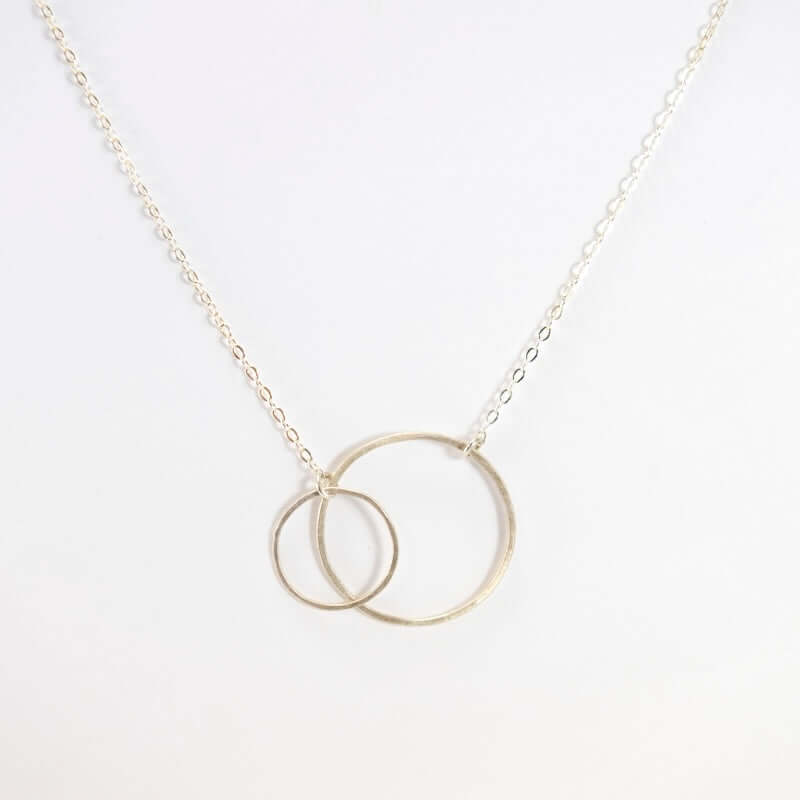 Open Circles Necklace with Small & Medium Sterling Silver Circles at PINCH