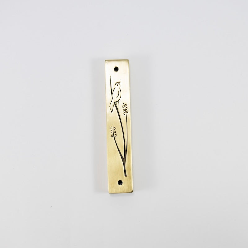 Wren Brass Mezuzah from Emily Rosenfeld at Pinch in Northampton, MA