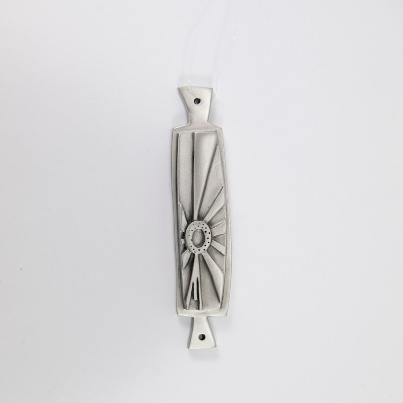 Sun Mezuzah in Pewter from Emily Rosenfeld at Pinch in Northampton, MA