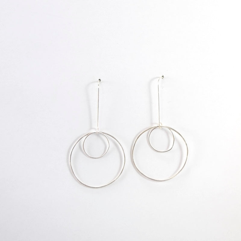 Open Circles Earrings with Large & Small Sterling Silver Circles from Emily Rosenfeld at Pinch in Northampton, MA