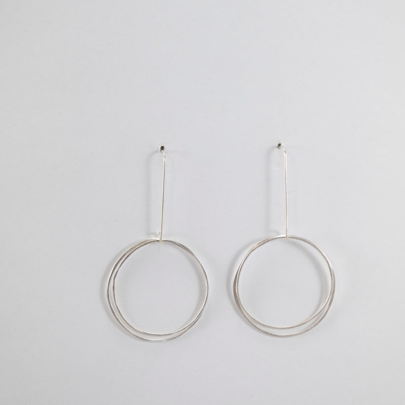 Open Circles Earrings with Two Large Sterling Silver Circles from Emily Rosenfeld at Pinch in Northampton, MA