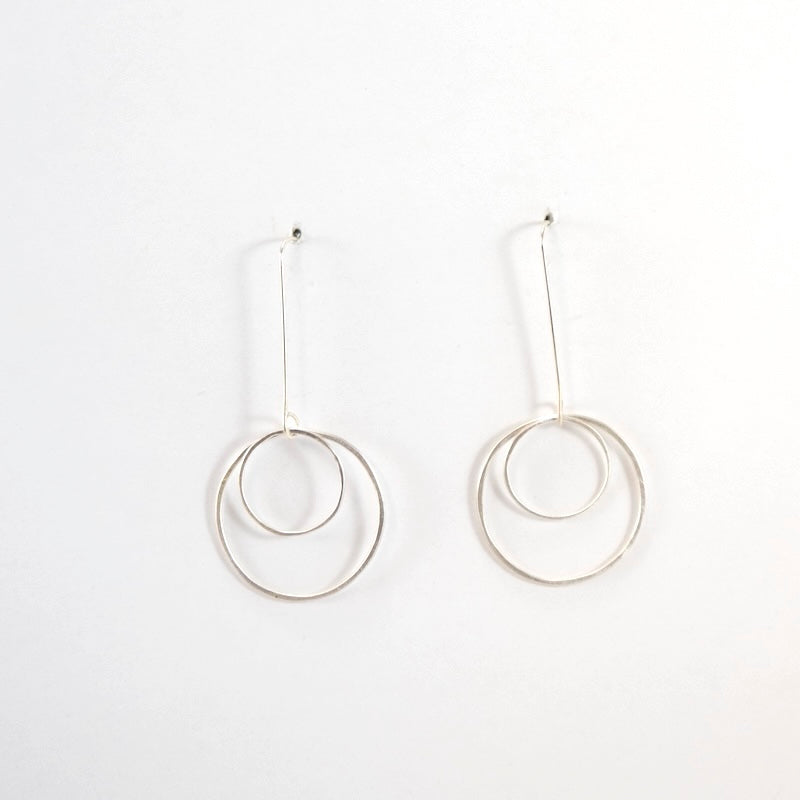 Open Circles Earrings with Small & Medium Sterling Silver Circle from Emily Rosenfeld at Pinch in Northampton, MA