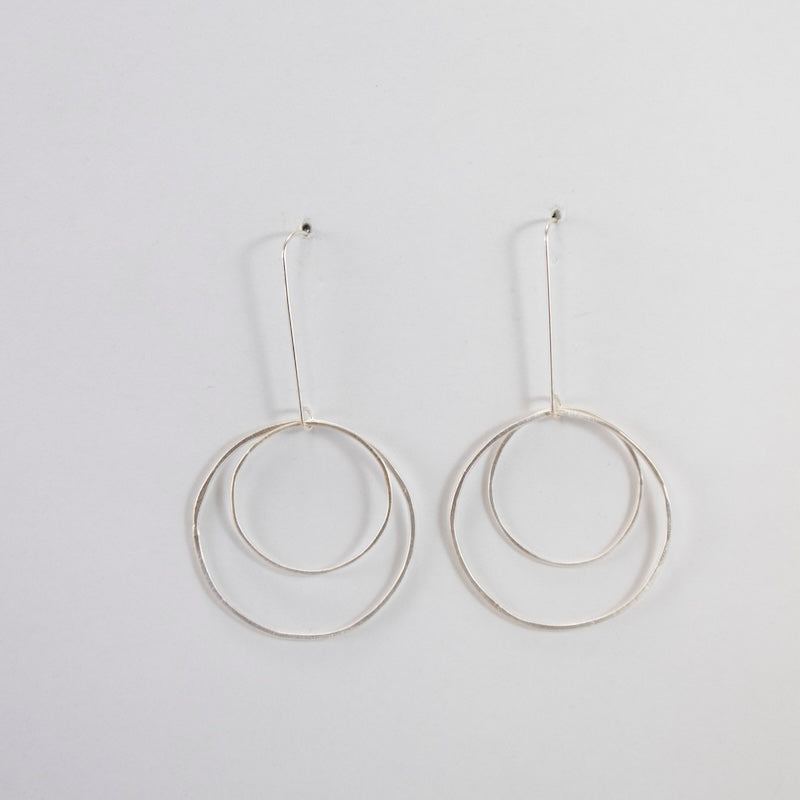 Open Circle Earrings with Large & Medium Sterling Silver Circle from Emily Rosenfeld at Pinch in Northampton, MA