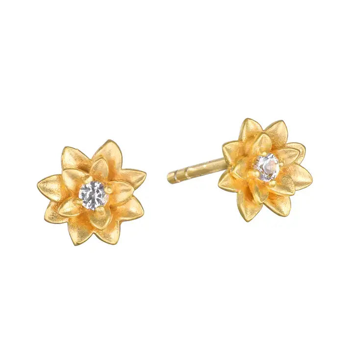 Soul Renewal Gold Lotus Earrings at PINCH
