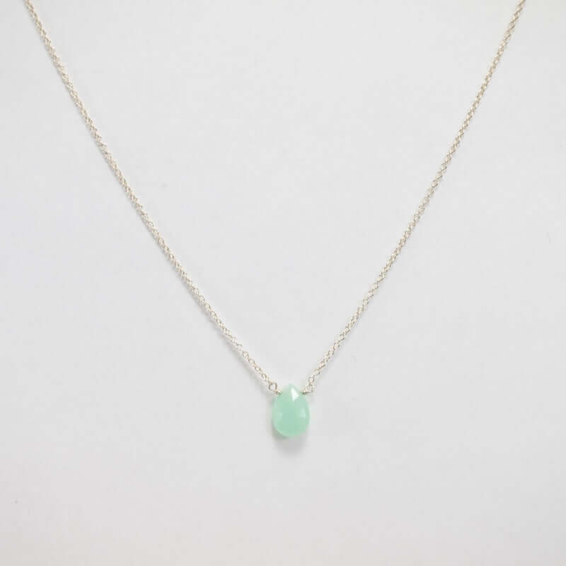 Sterling Silver Chrysoprase Necklace at PINCH